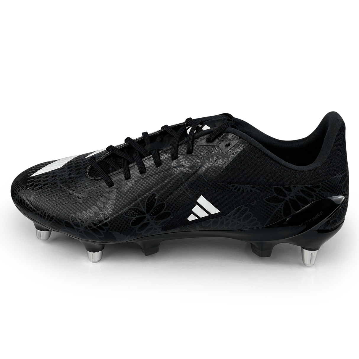 adidas adizero RS15 Ultimate Rugby Cleat Soft Ground Boot Core Black White Carbon SKU HP6814 World Rugby Shop