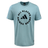 Round neck short sleeve blue tshirt with All Blacks Adidas Rugby circled in the center of the shirt.
