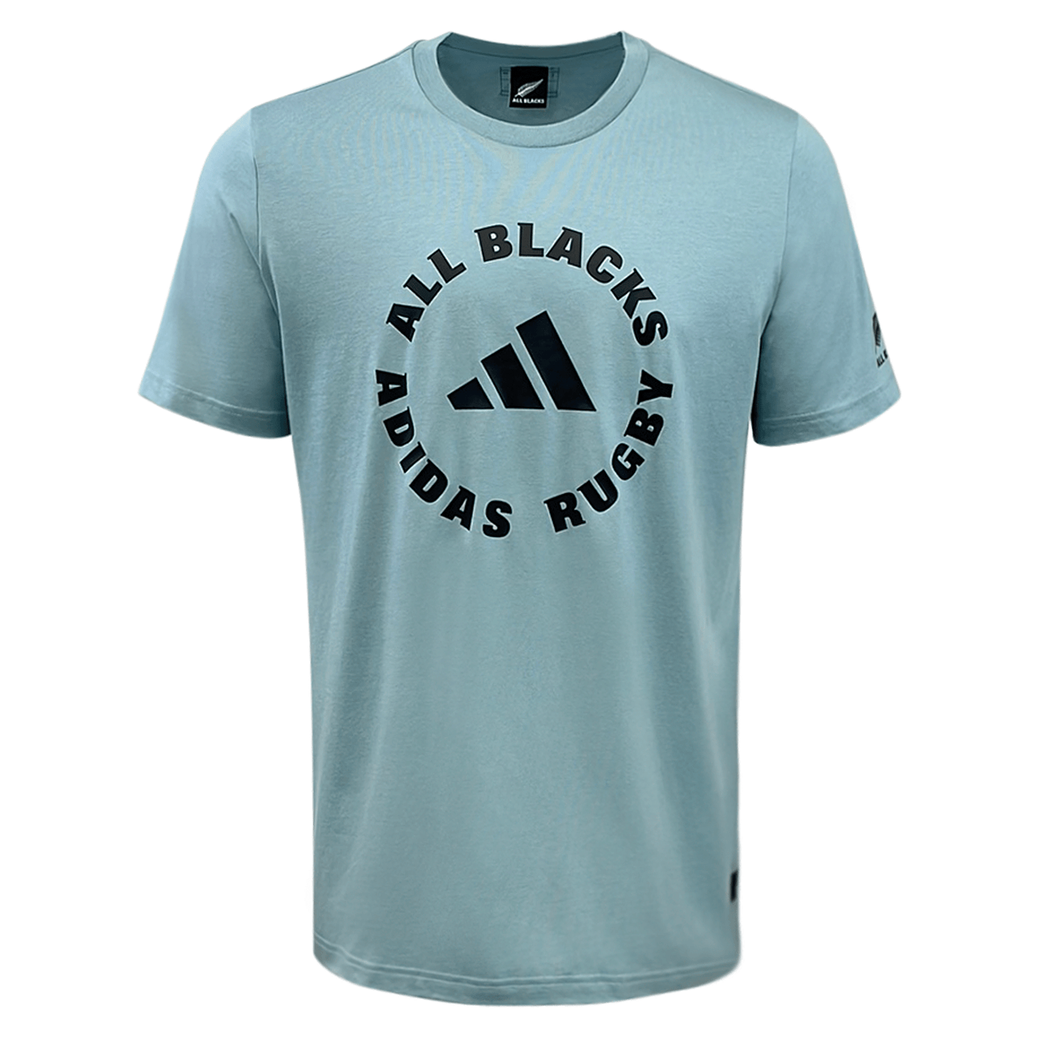 All Blacks Rugby Supporters Tee by adidas Official New Zealand Rugby Cotton T shirt Blue Grey World Rugby Shop