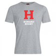 The Howard University Club Plain Tee by WRS Canterbury features a large red "H" above "Howard Rugby" in white on a gray cotton-heavy blend t-shirt, with subtle Canterbury branding for authenticity.