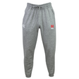 The Howard University Leisure Sweatpant by EMB Canterbury is crafted from organic cotton and features an elastic waistband, drawstring, left thigh logo, and red 'H' on the right thigh, combining comfort with style.