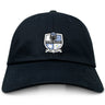The Austin Huns Rugby Adult Low-Profile Cotton Twill Dad Cap by EMB S&S Activewear features soft cotton twill and bold embroidered team branding on the front.