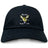 The Hornets Rugby Club Adult Low-Profile Cotton Twill Dad Cap by EMB S&S Activewear is a black cotton twill cap with embroidered team branding, featuring a yellow hornet logo and "Hornets Rugby Club 1977" on the front.