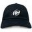 The Clarksville Headhunters Adult Low-Profile Cotton Twill Dad Cap by EMB S&S Activewear features a black twill design and a white embroidered "HH" logo on the front, adding classic style to any outfit.