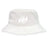 The Clarksville Headhunters Crusher Bucket Cap by EMB S&S Activewear is a white cotton twill hat featuring a minimalist white “HH” logo on the front center, providing stylish sun protection.