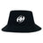 The Clarksville Headhunters Crusher Bucket Cap by EMB S&S Activewear is a black cotton twill hat with a white "HH" logo on the front, offering stylish sun protection.