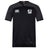 A black Austin Huns Rugby Vapodri Evader Jersey by EMB Canterbury, with dark grey shoulder panels, moisture-wicking Vapodri tech, the Canterbury logo, and an Austin Huns Rugby crest on the chest.