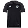 A black Austin Huns Rugby Vapodri Evader Jersey by EMB Canterbury, with dark grey shoulder panels, moisture-wicking Vapodri tech, the Canterbury logo, and an Austin Huns Rugby crest on the chest.