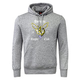 The Hornets Rugby Club Club Hoodie by WRS Canterbury features a front pocket, bold hornet graphic, and "Hornets Rugby Club 1977" on the chest—a must-have custom hoodie for fans.
