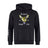 The Hornets Rugby Club Club Hoodie by WRS Canterbury features a chest design with a yellow and black hornet, “Lorne’s Rugby Club 1977” text, drawstrings, pocket, and three white stripes on the left sleeve—the perfect custom team hoodie for fans.