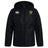 The Hornets Rugby Club Vaposhield Stadium Jacket by EMB Canterbury is a black, padded jacket with a front zipper, featuring both the Canterbury and Hornets Rugby Club logos for warmth and comfort on chilly game days.