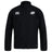 The Clarksville Headhunters Club Track Jacket by EMB Canterbury is a lightweight black zip-up with the Canterbury logo on the left chest and a circular "AH" logo on the right, ideal for everyday wear.