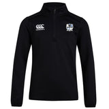The Austin Huns Rugby Club 1/4 Zip Mid Layer Training Top by EMB Canterbury features white logos on the chest and is perfect for staying comfortable during club training sessions.