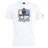 The Austin Huns Rugby Club Plain Tee by WRS Canterbury is a white cotton-blend shirt with a bold "Huns Rugby" emblem, viking graphic, Texas outline, rugby ball, lightning bolt, and "EST. 1972" text.