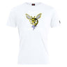 The Hornets Rugby Club Plain Tee by WRS Canterbury features a bold hornet graphic, "Hornets Rugby Club," and "1977" on the front. Made from a comfy cotton blend, it's perfect to show your team spirit.