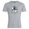 The Austin Huns Rugby Club Plain Tee by WRS Canterbury is a gray cotton blend shirt with a "Huns Rugby" crest, helmeted figure, shield, and "Est. 1972" printed on the front.