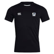 The Austin Huns Rugby Club Dry Tee by EMB Canterbury is a plain black, short-sleeve, breathable workout shirt featuring a white Canterbury logo on the right chest and a small blue-accented crest on the left chest.