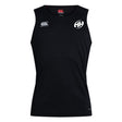 Sleeveless black Clarksville Headhunters Club Dry Singlet by EMB Canterbury featuring a white "Canterbury" logo on the right chest, circular "AH" logo on the left chest, and advanced Vapodri Technology for top athletic performance.