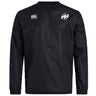 The Clarksville Headhunters Club Vaposhield Contact Top by EMB Canterbury is a black long-sleeve top featuring Canterbury’s logo on the right chest, a circular "AH" logo on the left, and advanced Vaposhield technology for comfort.