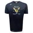 The Hornets Rugby Club Tempo Vapodri T-Shirt by WRS Canterbury features "Hornets Rugby Club 1977" text, a yellow hornet graphic, and moisture-wicking fabric—ideal for training or casual wear.