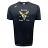 The Hornets Rugby Club Tempo Vapodri T-Shirt by WRS Canterbury features "Hornets Rugby Club 1977" text, a yellow hornet graphic, and moisture-wicking fabric—ideal for training or casual wear.