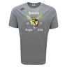 The Hornets Rugby Club Tempo Vapodri T-Shirt by WRS Canterbury features "Hornets Rugby Club 1977" text and a bold yellow hornet graphic—an athletic shirt designed for comfort and style.