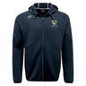 The EMB Canterbury Hornets Rugby Club Tempo Vapodri Full-Zip Hoodie features a hood, drawstrings, club logo, and CCC branding on the chest—offering style and comfort for fans and players.