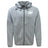 The EMB Canterbury Clarksville Headhunters Tempo Vapodri Full-Zip Hoodie features a light grey design, drawstring hood, two front pockets, chest logos, and moisture-wicking fabric for comfort during active wear.