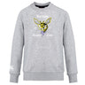 The Hornets Rugby Club Club Crew Sweatshirt by WRS Canterbury features "Hornets Rugby Club 1977" text, a hornet graphic on the front, and an embroidered CCC logo on the left sleeve. This ultra-soft gray sweatshirt offers comfort and club pride.