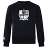 The Austin Huns Rugby Club Crew Sweatshirt by WRS Canterbury is a black crew with a large embroidered Huns Rugby crest on the chest and a small Canterbury logo on the left sleeve.