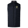 The Hornets Rugby Club Elite Microlite Gilet by Canterbury is a black quilted insulated vest with a front zipper and an embroidered "Hornets Rugby Club 1977" hornet logo on the left chest. Brand: EMB Canterbury.