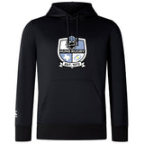 The Austin Huns Rugby Club Lightweight Hoodie by WRS Canterbury features the Huns logo with a spartan helmet, rugby ball, Texas symbol, and "Huns Rugby Est. 1972" on the front, plus a convenient kangaroo pocket.