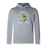 The Hornets Rugby Club Lightweight Hoodie by WRS Canterbury features a gray design, bold yellow and black hornet graphic, “Fornes Rugby Club 1977” text, a small left sleeve logo, and a classic kangaroo pocket for convenience.