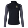 Black and grey long-sleeve Hornets Rugby Club Women's Elite First Layer by Canterbury with moisture-wicking VapoDri, embroidered club logo on left chest, and EMB Canterbury logo on right shoulder.