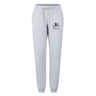 The Austin Huns Rugby Women's Leisure Sweatpant by EMB Canterbury features light gray organic cotton, a drawstring waist, and a Canterbury logo crest on the right thigh.