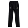 The Hornets Rugby Club Stretch Tapered Pant by EMB Canterbury features an elastic waistband, quick-dry fabric, and two embroidered logos—ideal men's workout pants—shown on a white background.