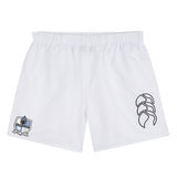 The Austin Huns Rugby Tactic Short by EMB Canterbury features an embroidered logo on the left leg and a black curved emblem on the right, shown against a white background—perfect as men's gym or rugby shorts.