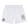 The Austin Huns Rugby Tactic Short by EMB Canterbury features an embroidered logo on the left leg and a black curved emblem on the right, shown against a white background—perfect as men's gym or rugby shorts.