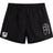 The Austin Huns Rugby Tactic Short by EMB Canterbury features a white logo on the left leg and a blue, black, and white badge with text on the right—versatile men's gym or rugby shorts perfect for active wear.