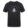 The Helena Youth Rugby Club Plain Tee by Canterbury, a black cotton-heavy blend from WRS Canterbury, features a circular logo with "Helena Hydra" and a bold white hydra design, ideal for CCC Club members.