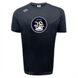 The Helena Youth Rugby Tempo Vapodri T-Shirt by WRS Canterbury is a black tee with a white three-headed hydra emblem and "Helena Hydra" text, featuring VapoDri technology for optimal moisture-wicking.