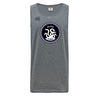 The Helena Youth Rugby Tempo VapoDri Singlet by WRS Canterbury is a gray sleeveless shirt made from recycled polyester, featuring the "HELENA HYDRA" logo with a dragon emblem on the front and subtle Canterbury branding for active comfort.