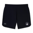 Enjoy lightweight comfort with the Helena Youth Rugby Elite Woven Short by EMB Canterbury. These durable training shorts feature a logo on the right leg and a small emblem on the left, offering style and practicality for intense workouts.