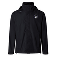 The Helena Youth Rugby Elite Storm Jacket by EMB Canterbury features pitchside protection, a high collar with hood, and a circular lion logo on the left chest.
