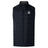 The EMB Canterbury Women's Elite Microlite Gilet by Helena Youth Rugby features quilted, insulated navy baffles with a white emblem on the upper left chest, plus a standing collar and front zipper for warmth and style.