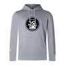 Lightweight gray hoodie by WRS Canterbury, the "Helena Youth Rugby Club Lightweight Hoodie," featuring a "Helena Hydra" logo with a stylized hydra emblem on the chest and a convenient kangaroo pocket.