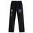 Black athletic pants with an elastic waistband and cuffs, featuring the "EMB Canterbury" logo on the left and "Knights Rugby" logo on the right. These Ardrey Kell Rugby Cuffed Hem Stadium Pant by Canterbury men’s rugby pants are quick-drying, ideal for intense training sessions.