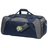 Navy blue sports Noble Street College Prep Holdall Duffle Bag by EMB Canterbury with the logo of a lion on the side, featuring multiple pockets and carrying handles, designed with a water-repellent finish.