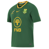 The Nike Springboks 26/27 Replica Home Jersey features the team crest, Springbok emblem, FNB sponsor, and national flag on the sleeve—a must-have replica jersey for passionate South Africa Rugby fans.