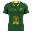Show your Springboks pride with the Nike Springboks 26/27 Authentic Match Home Jersey, featuring yellow accents, FNB sponsor, national and Springbok emblems, and SA flag on the sleeve—perfect for true supporters.